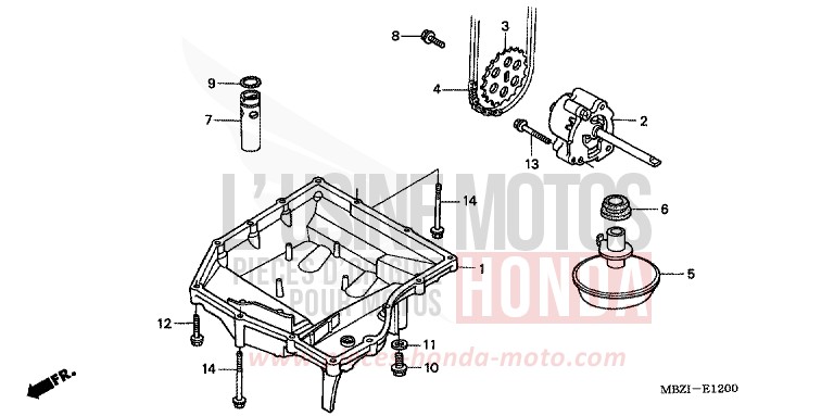 OIL PAN/OIL PUMP for CB600F Hornet INTERSTELLAR BLACK METALLIC (NHA12) from 2005
